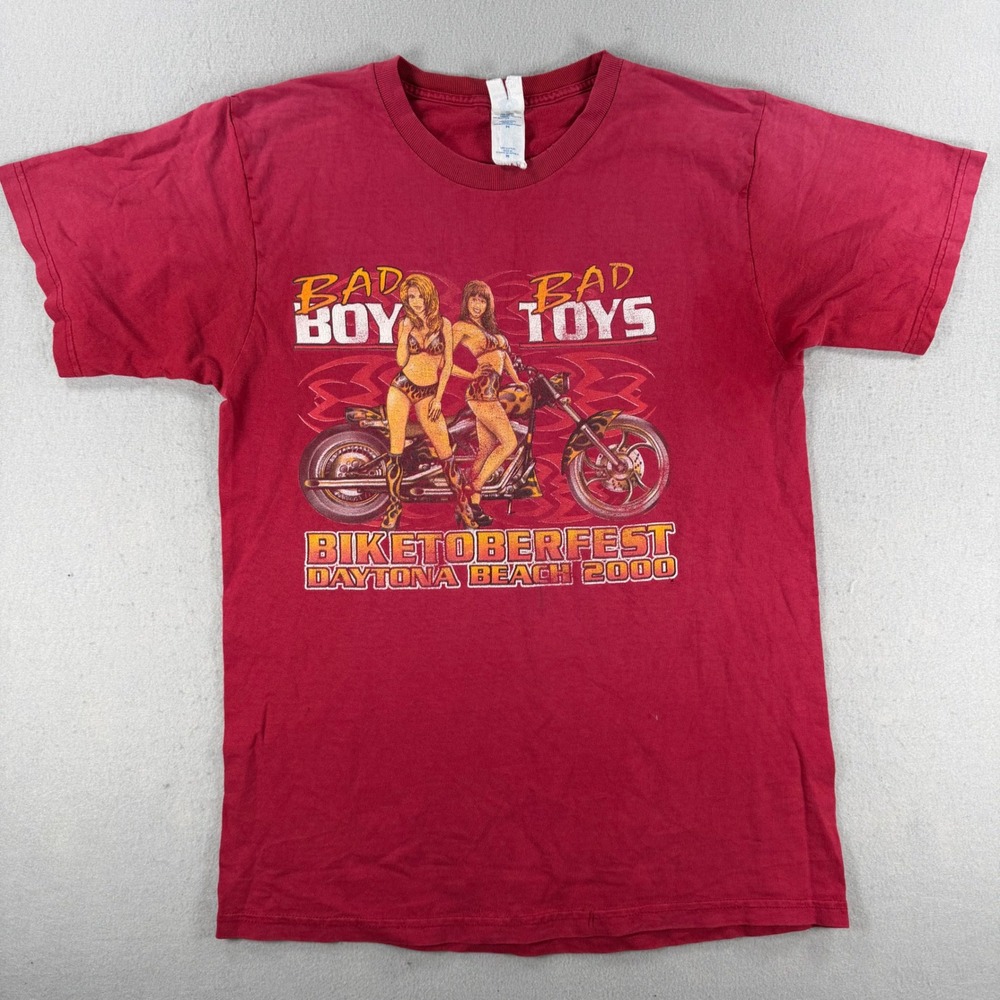 Vintage Fruit of the Loom Biketoberfest Daytona Beach 2000 T-Shirt Red Mens M